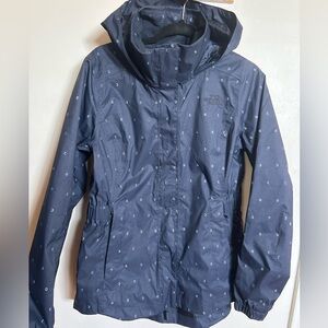 THE NORTH FACE hood windbreaker waterproof rain jacket - navy blue - Small